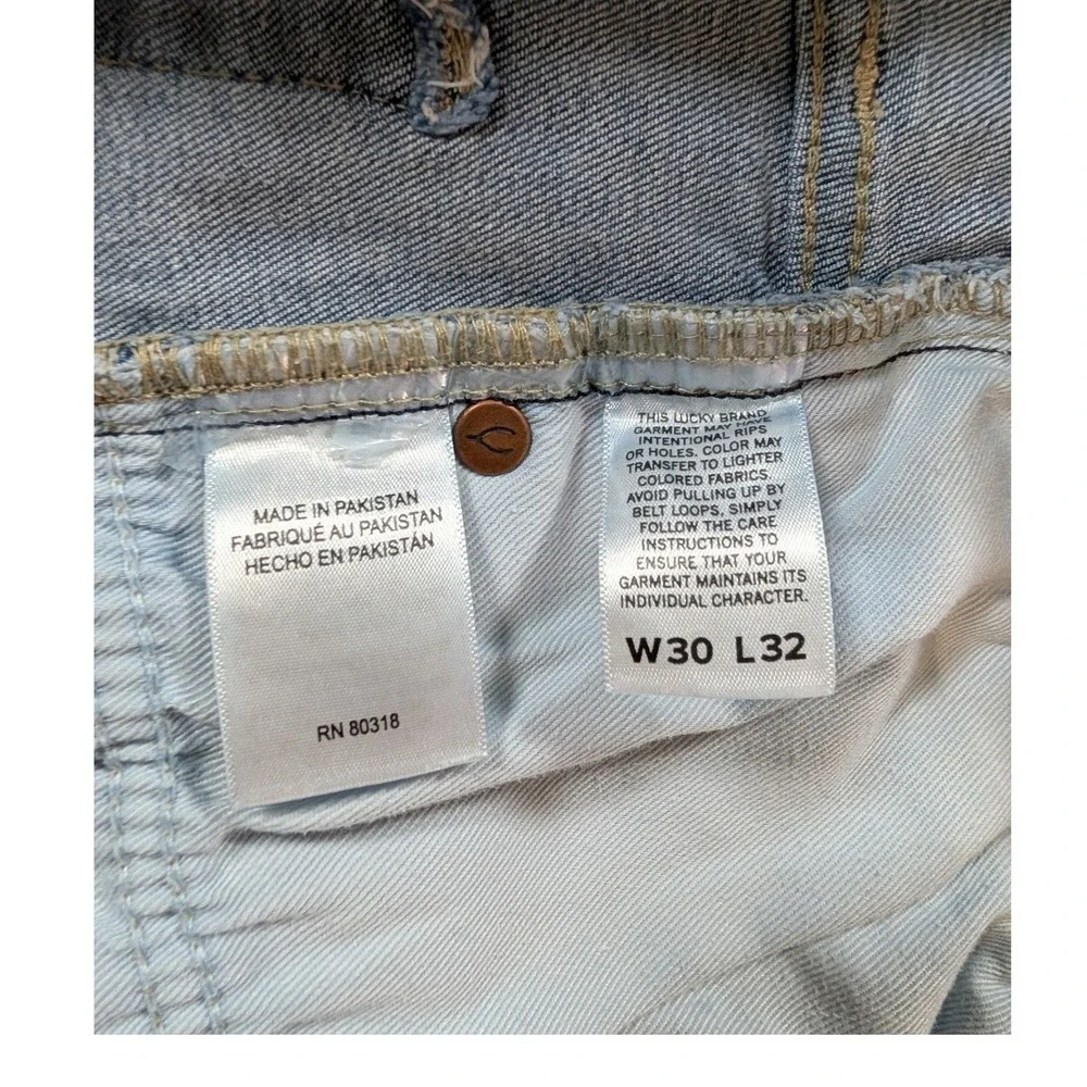 Lucky Brand Mens Straight Leg Jeans Medium Wash Blue Denim 30x32 RN80318